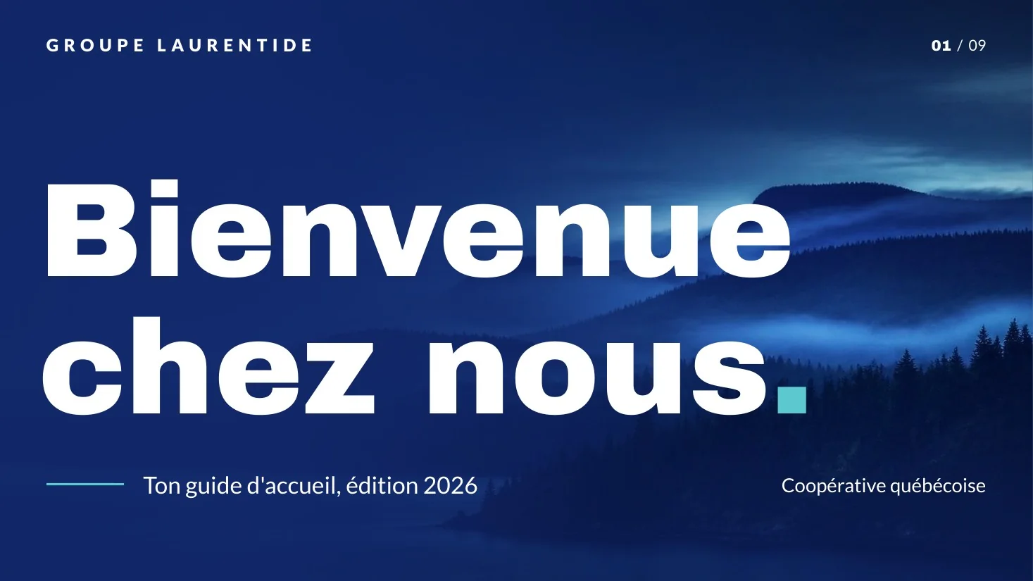 Bienvenue chez nous, diapositive 1 sur 9